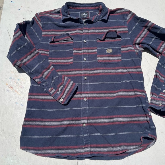 Men's Ripcurl Flannel Multicolor Striped L Grunge Surf 90s PNW Boardwalk Beach - Picture 4 of 11